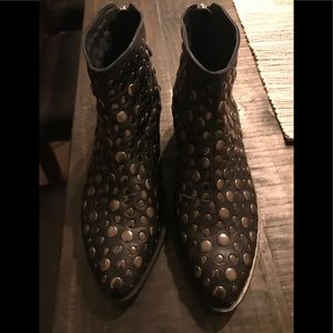 Fine Leather Studded Boots by Toral; Spain Size 7